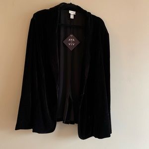 Ava Vic Black Velvet Women’s Plus Blazer 3X